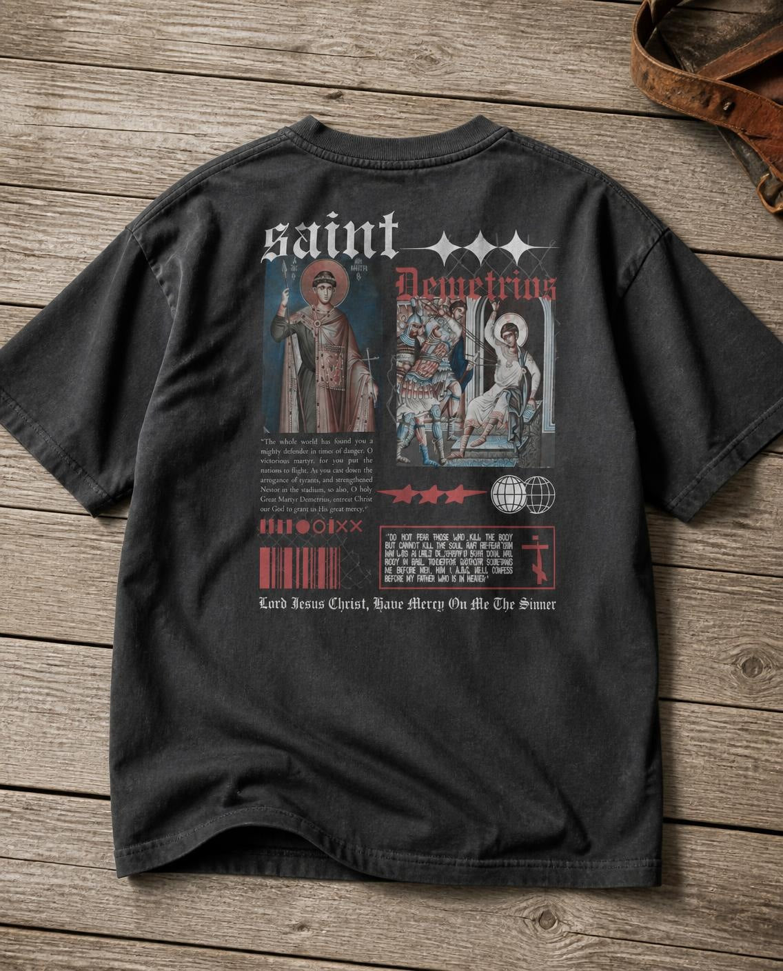 Son of Man "Saint Demetrios" Tee, lifestyle photo – The Sons of Man