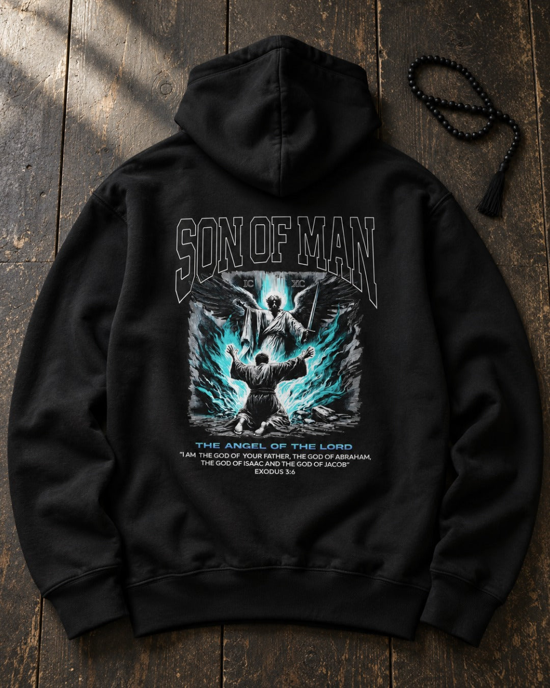 Angel of the Lord Hoodie, lifestyle photo – The Sons of Man