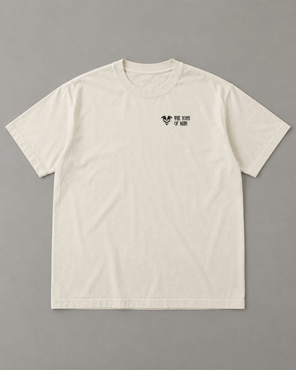 Agion Oros "Holy Mountain" Tee in Faded Bone (front) – Orthodox Christian t-shirt by The Sons of Man