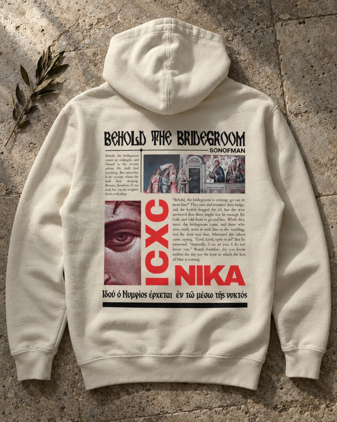 Son of Man "Behold the Bridegroom" Hoodie, lifestyle photo – The Sons of Man