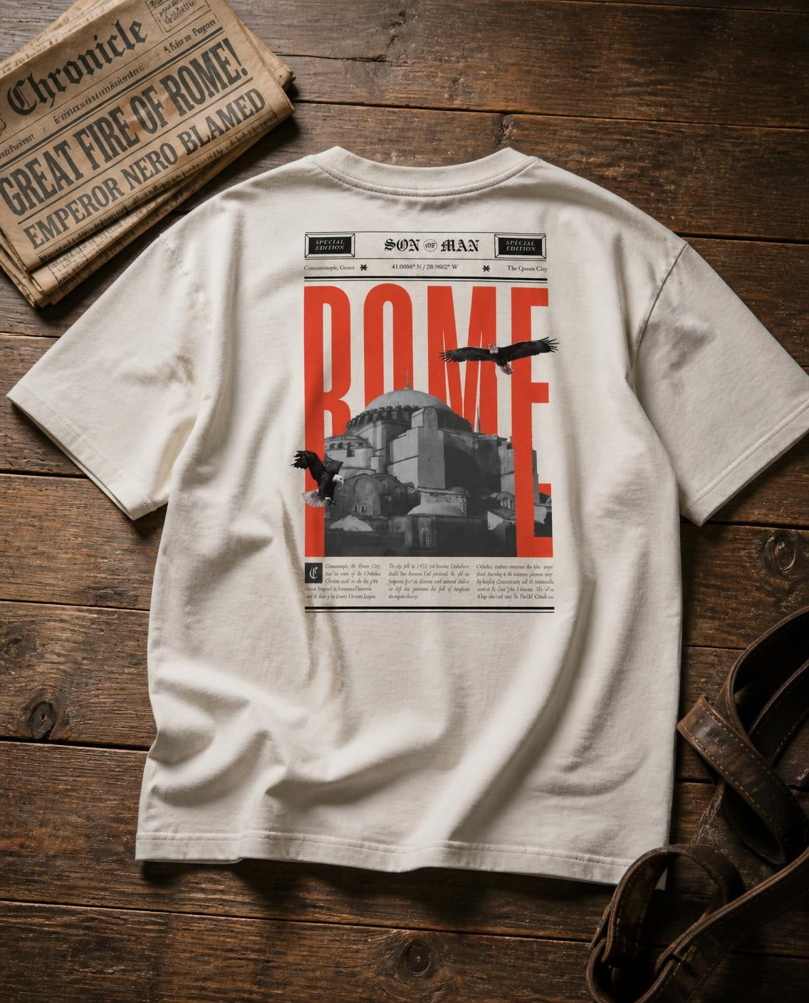 Son of Man "Rome" Tee, lifestyle photo – The Sons of Man