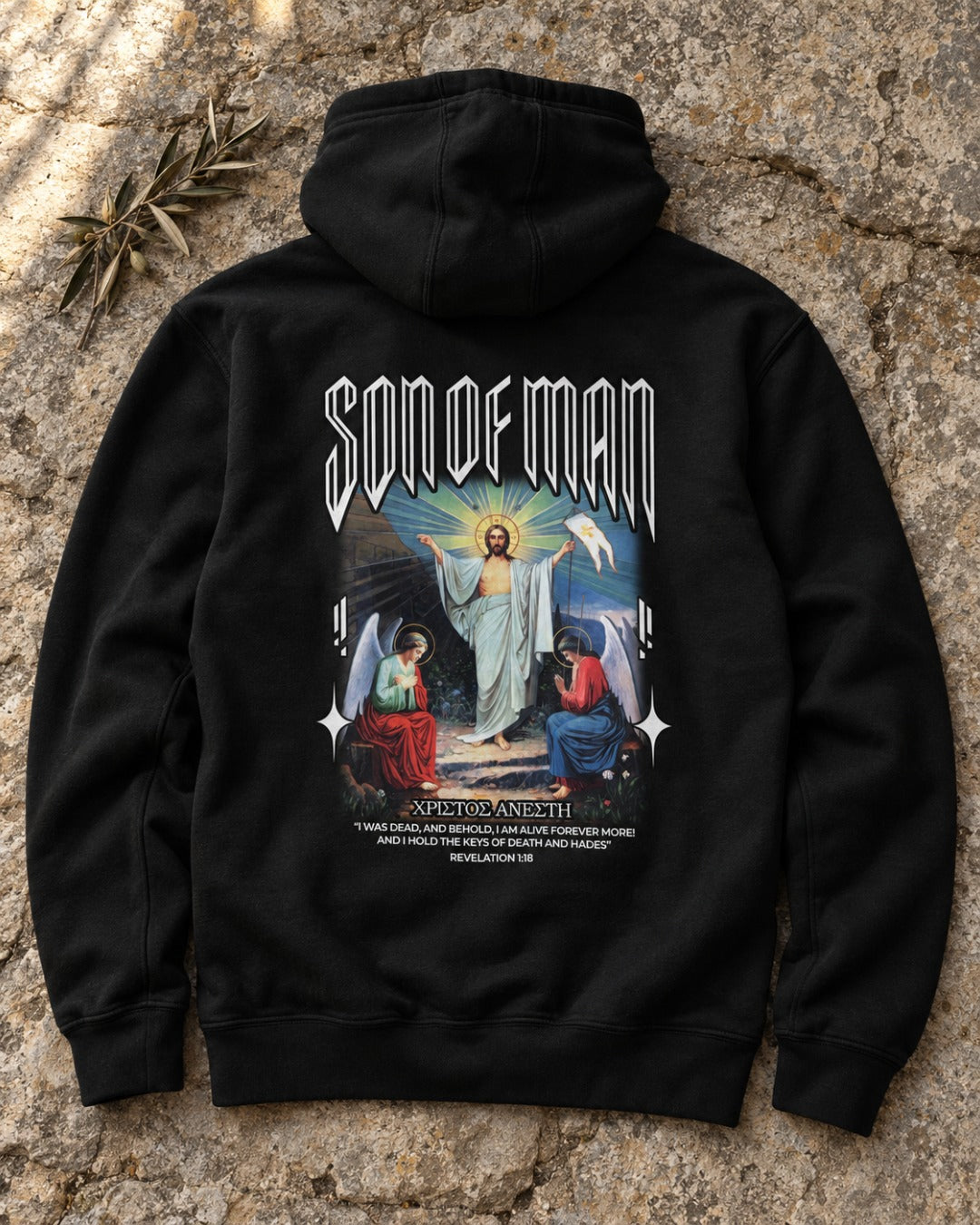 The Resurrection Hoodie, lifestyle photo – The Sons of Man